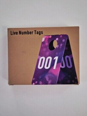 ✨ Reusable Live Number Tags 001-100 Plastic Hanger Cards Mirror Image